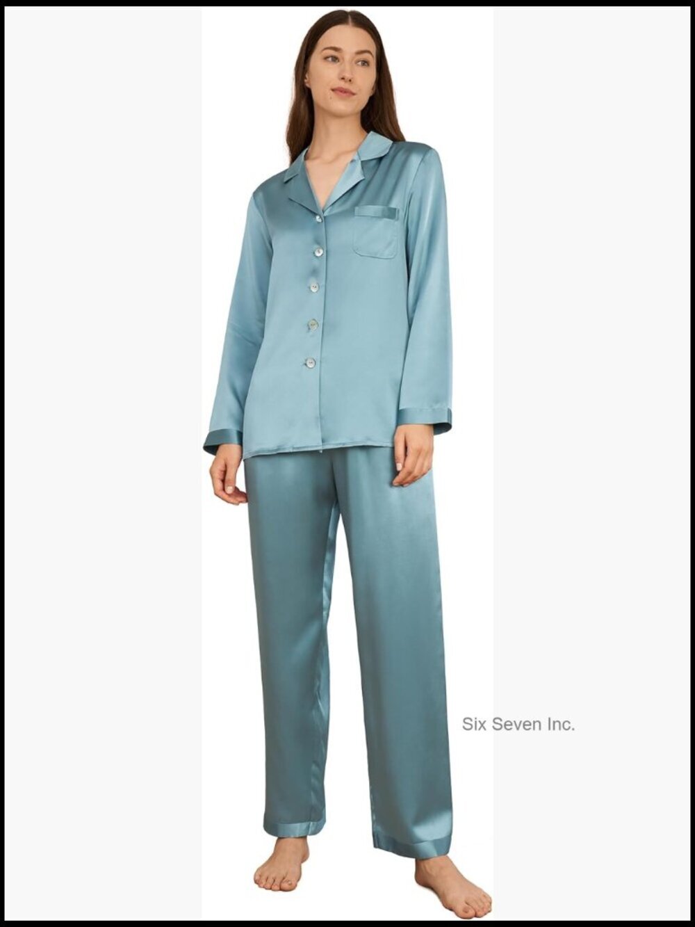 100% Mulberry Silk Pajama Set - Full Length 22 Momme Luxury Sleepwear